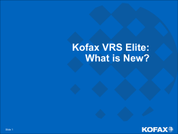 Kofax VRS Elite: What is New?