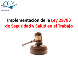 Implementación de la Ley 29783