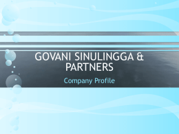 giovani sinulingga, sh. - Giovani Sinulingga & Partners