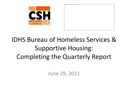 Completing the IDHS Quarterly Report