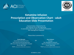 Ketamine Infusion chart - Agency for Clinical Innovation