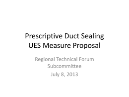 Prescriptive Duct Sealing UES Measure Proposal