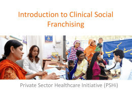 Introduction and History - Social Franchising for Health