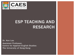 ESP Teaching and Research
