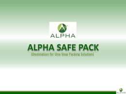 Alpha Safe Pack - Presentation
