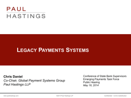 Legacy Payments Systems - Conference of State Bank Supervisors