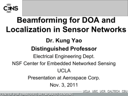 Beamforming for DOA and Localization in Sensor Networks