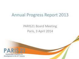 PARIS21 Progress Report 2013