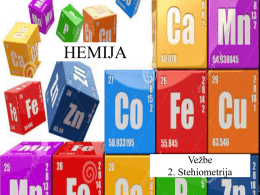 HEMIJA -2.vežba Stehiometrija