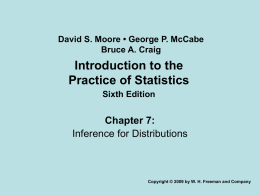 PowerPoint Presentation - Introduction to the Practice of Statistics