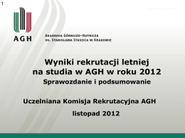 1 i 2 stopnia - Wydział Humanistyczny AGH