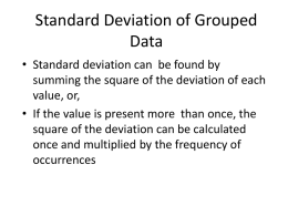Standard Deviation of Grouped Data