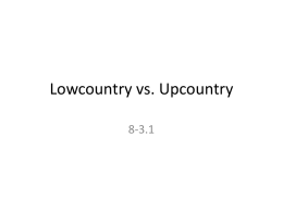 8-3.1 Lowcountry vs. Upcountry