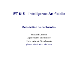 IFT615 - Satisfaction de contraintes - PLANIART