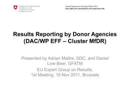 Results Reporting by Donor Agencies (DAC/WP