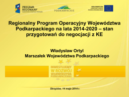 Władysław Ortyl Marszałek Województwa Podkarpackiego RPO WP