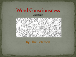 Word Consciousness Chapter 13