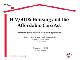 Pres-USCA Housing and ACA-093012