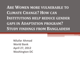 Are Women more vulnerable to Climate Change?