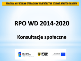 Konsultacje społeczne RPO WD 2014-2020