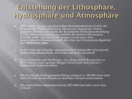 Entstehung der Lithosphäre, Hydrosphäre und Atmosphäre