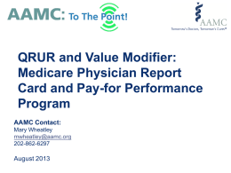 Value Modifier & Physician Group Report Card