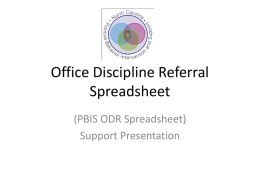 Office Discipline Referral Spreadsheet