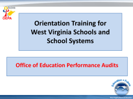 PP - West Virginia Office of Education Performance Audits