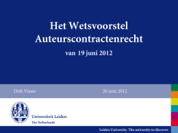 Wv Auteurscontractenrecht 19 juni 2012 - IE