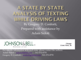 A State by State Analysis of Texting While