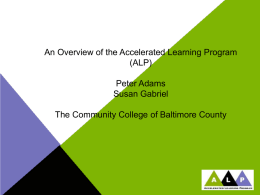 Accelerated Learning Program - Michigan Community College