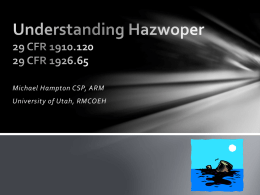 Understanding Hazwoper 29 CFR 1910.120