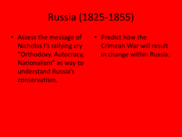 16. Russia`s Modernization and Stirrings
