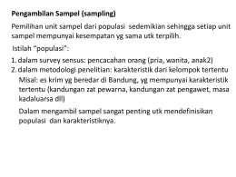Pengambilan Sample &ndash; Sampling