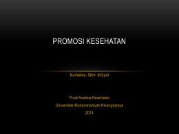 PROMOSI KESEHATAN - Universitas Muhammadiyah Palangkaraya