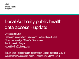 LAPH access to national data - South East Public Health Observatory