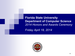 2014 CS Awards Presentation - FSU Computer Science