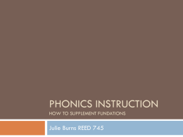 Phonics Instruction