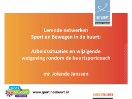 PowerPoint-presentatie - Werken in de sport.nl