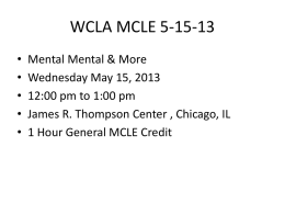 WCLA MCLE 5-15-13