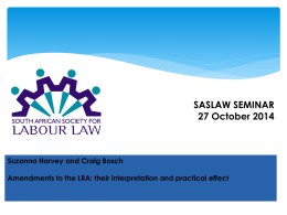 SASLAW Seminar 27 OCTOBER 2014