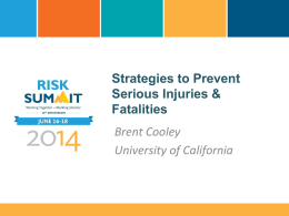 Strategies to Prevent Fatalities and Serious Injuries PPT Only