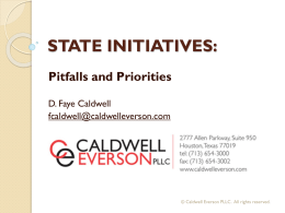 State Initiatives: Pitfall and Priorities