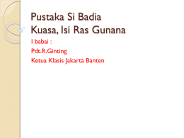 Pustaka Si Badia - GBKP Klasis Jakarta Banten