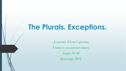 Plural nouns Exceptions