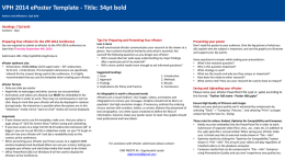 Preparing Your ePoster for the VPH 2014 Conference