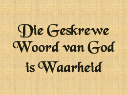 ppt - Pad van Waarheid tot die lewe