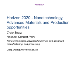 Horizon 2020 Nanotechnology Craig Sharp.