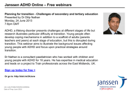 Janssen ADHD Online – Free webinars Planning for - Do
