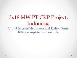 3x18 MW PT CKP Project, Indonesia Unit-3 Internal